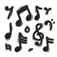 note doodle simple outline set on white background. vector