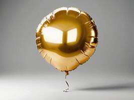 Golden Foil Balloon on White Background for Celebratory Events photo