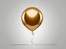 Golden Foil Balloon on White Background for Celebratory Events photo