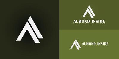 Abstract initial triangle letters AI or IA logo in white color isolated on multiple background colors. The logo is suitable for real estate company logo design illustration inspiration templates. vector