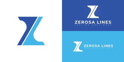 Abstract initial letters ZL or LZ logo in blue color isolated on multiple background colors. The logo is suitable for online bank company logo design illustration inspiration templates. vector