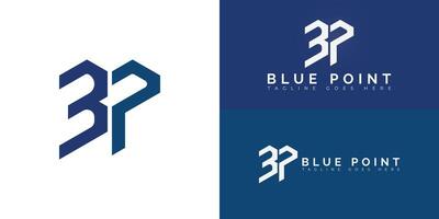Abstract initial hexagon letter BP or PB logo in blue color isolated on multiple background colors. The logo is suitable for business and consulting company logo design illustration inspiration vector
