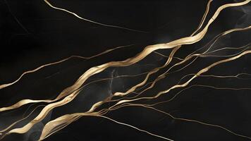 Abstract marble black and gold background photo