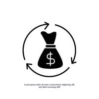 money circulation solid icon design good for web or mobile app vector