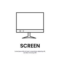 screen thin outline icon design good for web or mobile app vector