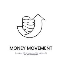 money moving up thin outline icon design good for web or mobile app vector