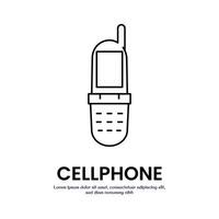 flip cellular thin outline icon design good for web or mobile app vector