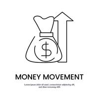 money moving up thin outline icon design good for web or mobile app vector