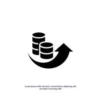 money moving up solid icon design good for web or mobile app vector