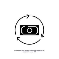 money circulation solid icon design good for web or mobile app vector