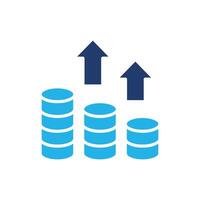 money moving up colored icon design good for web or mobile app vector