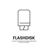 flash disk thin outline icon design good for web or mobile app vector