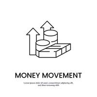 money moving up thin outline icon design good for web or mobile app vector