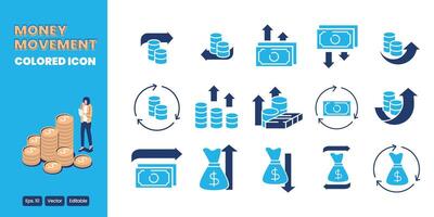 money movement colored icon design good for web and mobile app vector