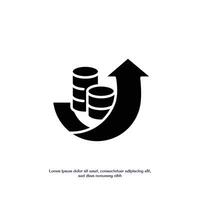 money moving up solid icon design good for web or mobile app vector