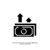 money moving up solid icon design good for web or mobile app vector