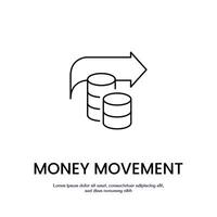money transition thin outline icon design good for web or mobile app vector
