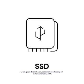 ssd thin outline icon design good for web or mobile app vector