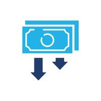 money moving down colored icon design good for web or mobile app vector