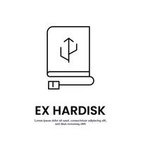 external hard disk thin outline icon design good for web or mobile app vector