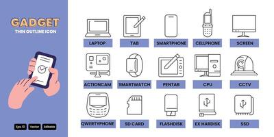 gadget thin outline icon design good for web and mobile app vector