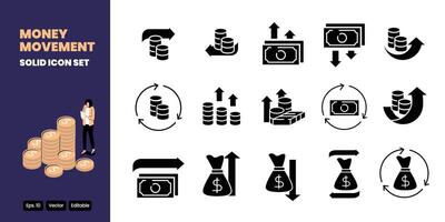 money movement solid icon design good for web and mobile app vector