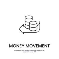 money transition thin outline icon design good for web or mobile app vector