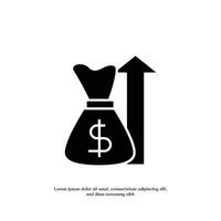 money moving up solid icon design good for web or mobile app vector