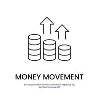 money moving up thin outline icon design good for web or mobile app vector