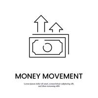 money moving up thin outline icon design good for web or mobile app vector