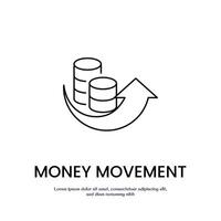 money moving up thin outline icon design good for web or mobile app vector
