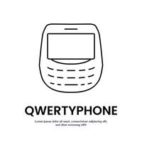 qwerty phone thin outline icon design good for web or mobile app vector