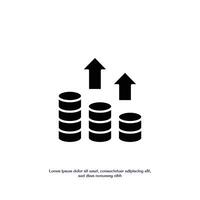 money moving up solid icon design good for web or mobile app vector