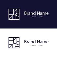 Floor Logo Design for Home Ceramic Decoration with Minimalist Abstract Shapes, Templet Illustration vector