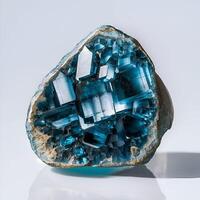A blue diamond gemstone isolated background photo