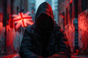 British hacker computer scientist working, anonymous person concept photo