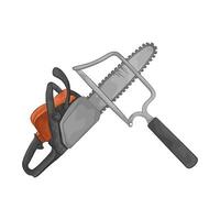 Illustration of chainsaw and hacksaw vector