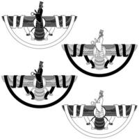 Zoroastrian winged solar disk with ribbon vector