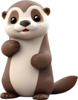 Adorable cartoon otter with playful charm. AI-generated. png
