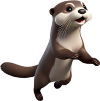 Adorable cartoon otter with playful charm. AI-generated. png