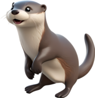 Adorable cartoon otter with playful charm. AI-generated. png
