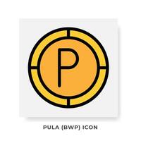 Pula BWP Currency Icon. Botswana Financial Symbol Flat Icons, in golden color Graphic Design. vector