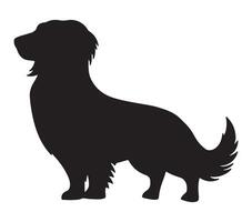 Alpine Dachsbracke Black Silhouette on white background vector