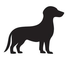 Alpine Dachsbracke Black Silhouette on white background vector