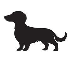 Alpine Dachsbracke Black Silhouette on white background vector