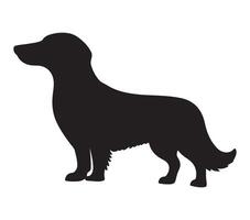 Alpine Dachsbracke Black Silhouette on white background vector