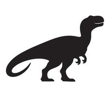 Allosaurus Black Silhouette on white background vector