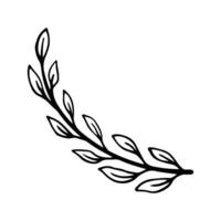 Hand drawn set of line frames on a white background. Corner Border Eklement. Sketch elements of floral and herbs ornaments for banner design. Line border collection. Vintage border. vector