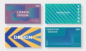 Set of template background design . Collection of creative abstract gradient vibrant colorful perspective 3d geometric shape background. Art design for business card, cover, banner, wallpaper. vector