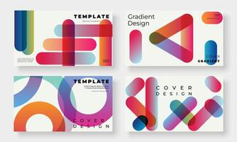Set of template background design . Collection of creative abstract gradient vibrant colorful perspective geometric shape background. Art design for business card, cover, banner, wallpaper. vector